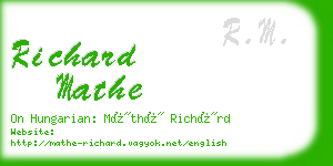 richard mathe business card